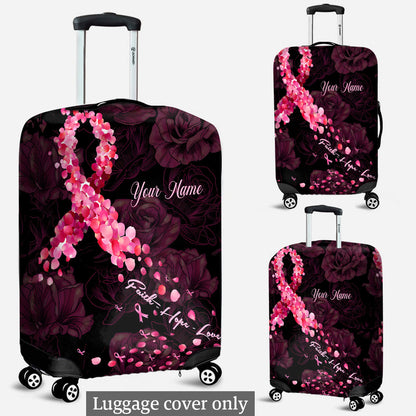 Faith Hope Love - Personalized Breast Cancer Awareness Luggage Cover