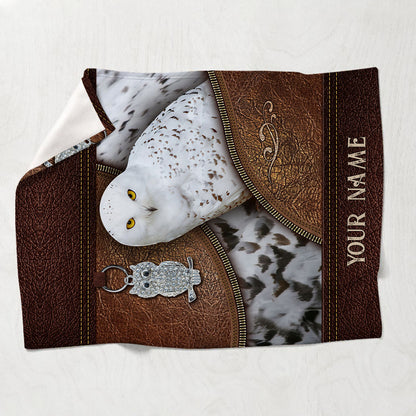 Snowy Owl - Personalized Owl Blanket