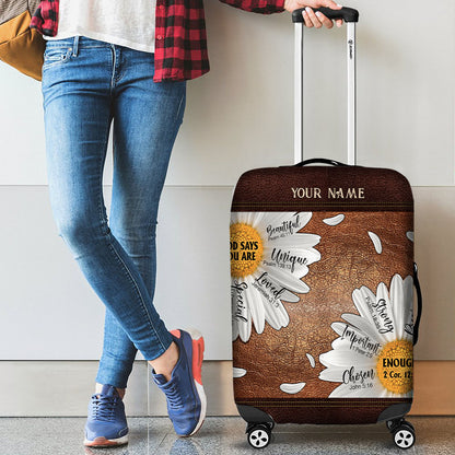 God Says You Are - Personalized Christian Luggage Cover