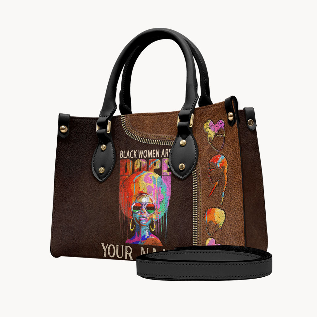 Black Women Are Dope - Personalized African American Leather Handbag