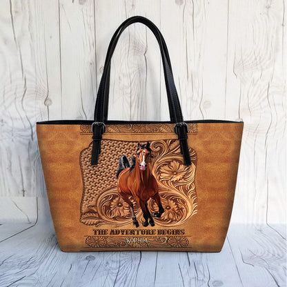 The Adventure Begins - Personalized Horse Leather Bag