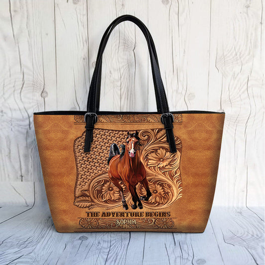The Adventure Begins - Personalized Horse Leather Bag