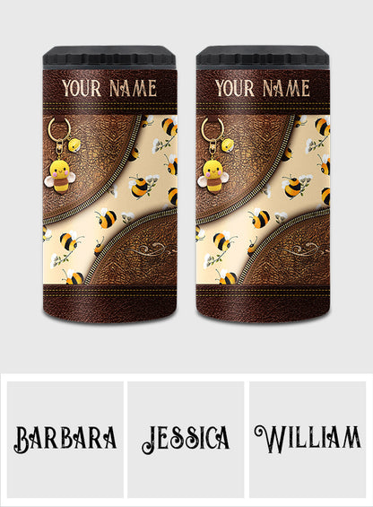 Bee Happy - Personalized Bee Can Cooler
