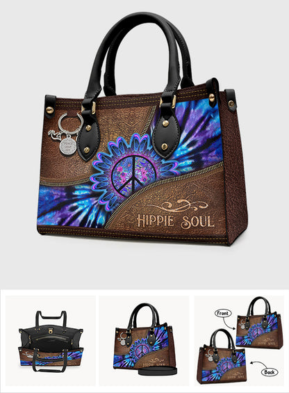 Peace Love Joy - Hippie Leather Handbag