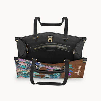 Mermaid - Personalized Mermaid Leather Handbag