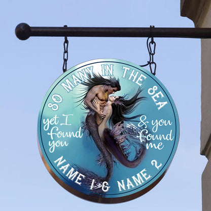 So Many In The Sea - Personalized Mermaid Round Metal Sign