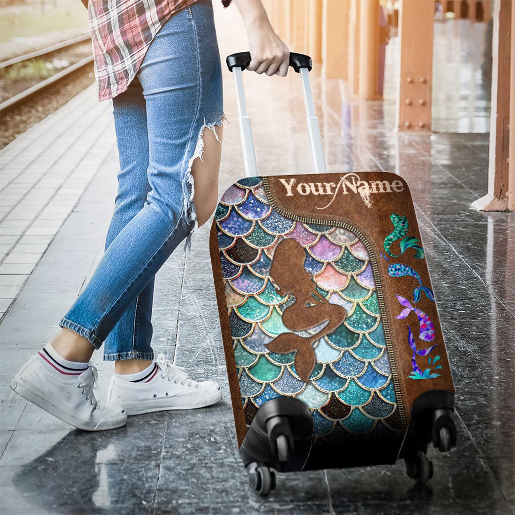 Mermaid - Personalized Mermaid Luggage Cover