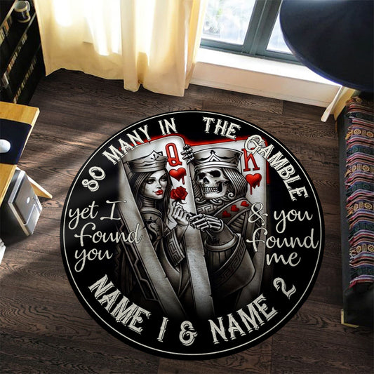 So Many In The Gamble - Personalized Poker Round Rug