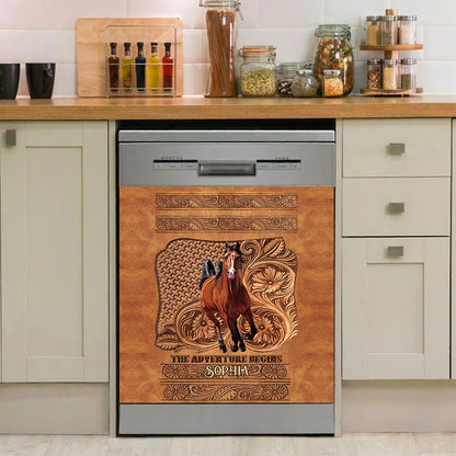 The Adventure Begins - Personalized Horse Dishwasher Cover