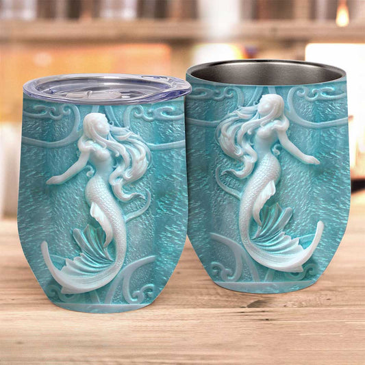 Ocean 3D Pattern Print - Mermaid Wine Tumbler