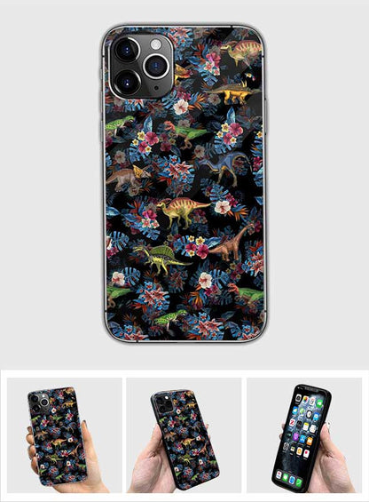 Tropical Dinosaurs Pattern - Dinosaur Phone Case