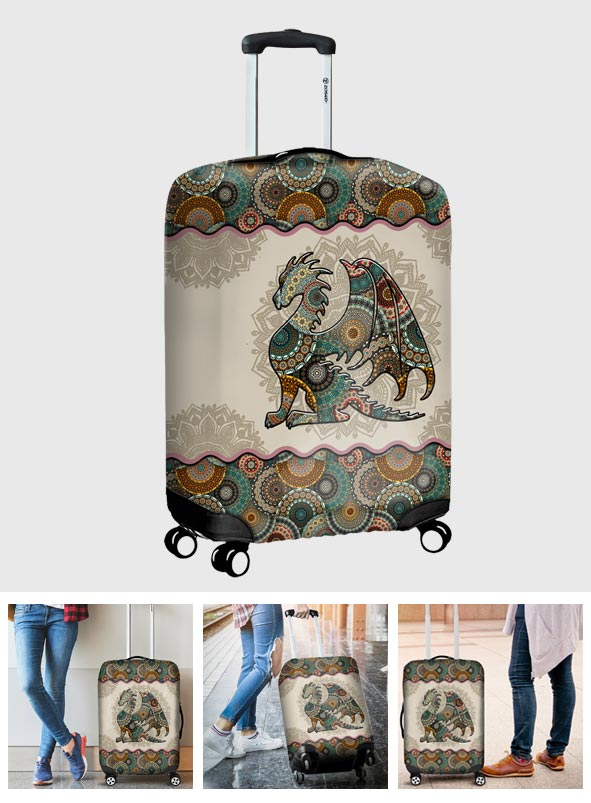 Mandala Dragon Pattern - Dragon Luggage Cover