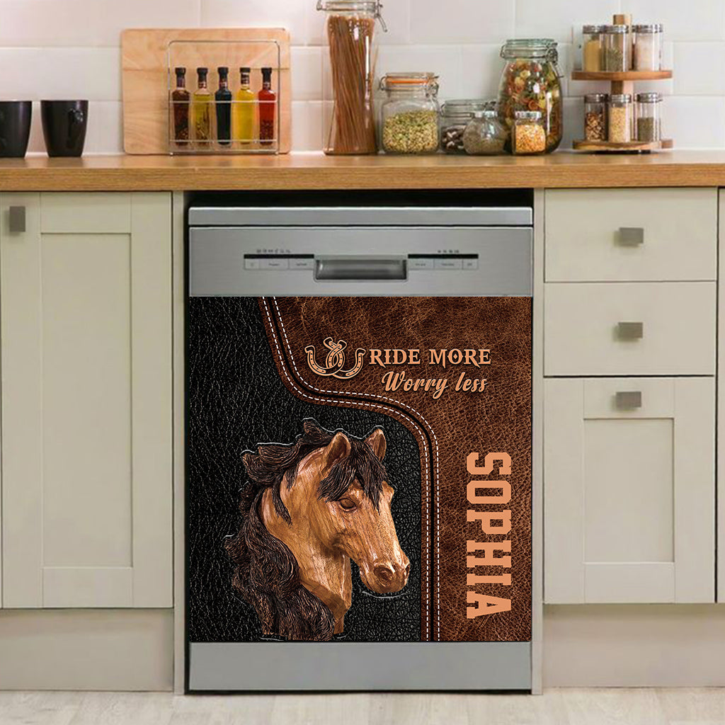 Ride More Worry Less - Personalized Horse Dishwasher Cover
