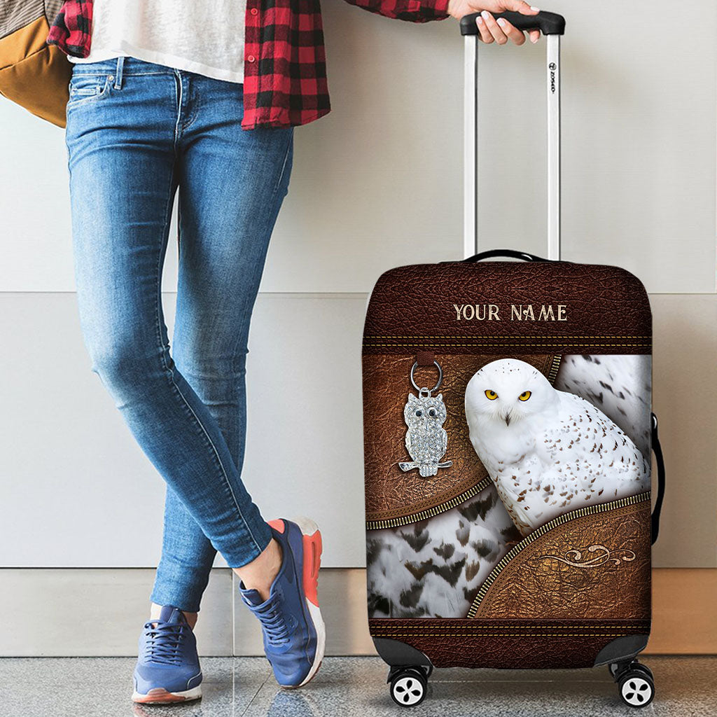 Snowy Owl - Personalized Owl Luggage Cover