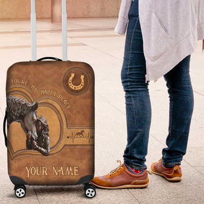 You're My Happy Place - Personalized Horse Luggage Cover