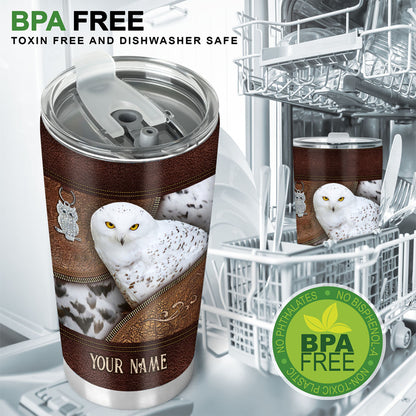 Snowy Owl - Personalized Owl Tumbler