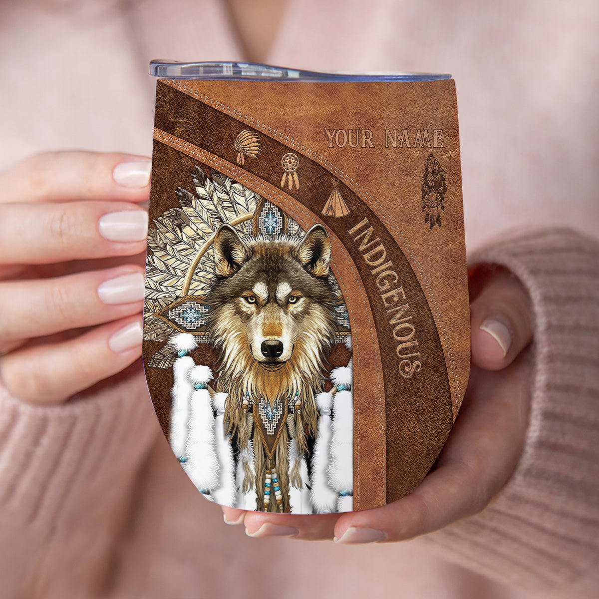 Indigenous - Personalized American Indian Wine Tumbler