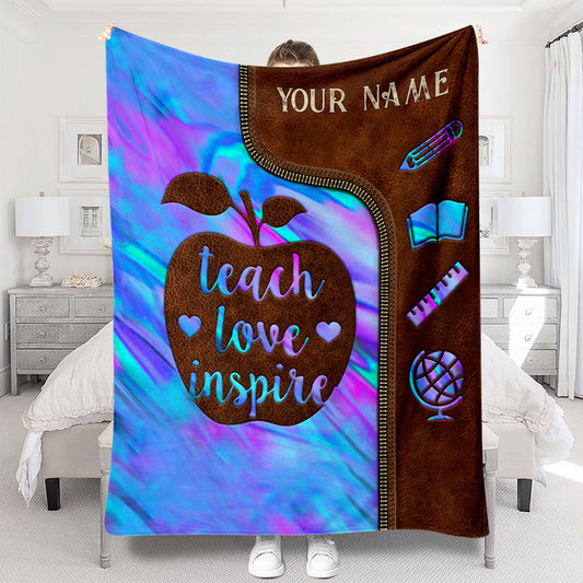 Teach Love Inspire - Personalized Teacher Blanket