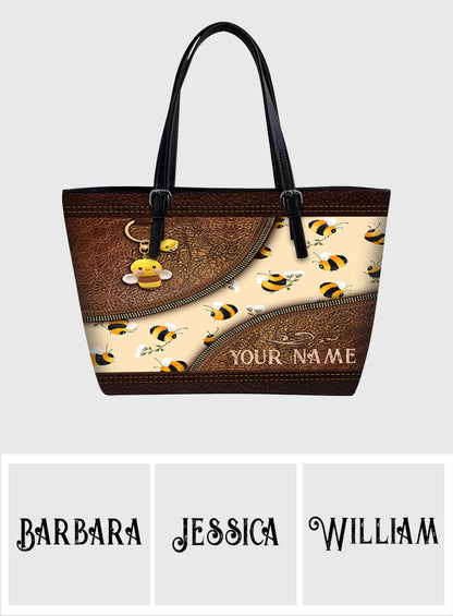 Bee Happy - Personalized Bee Leather Bag