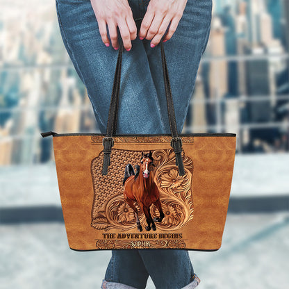 The Adventure Begins - Personalized Horse Leather Bag