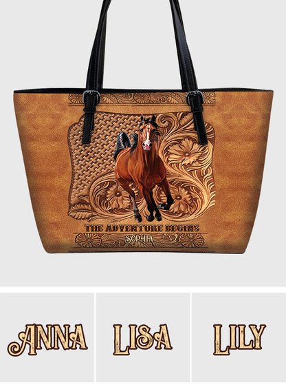 The Adventure Begins - Personalized Horse Leather Bag