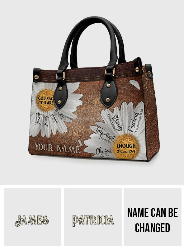 God Says You Are - Personalized Christian Leather Handbag