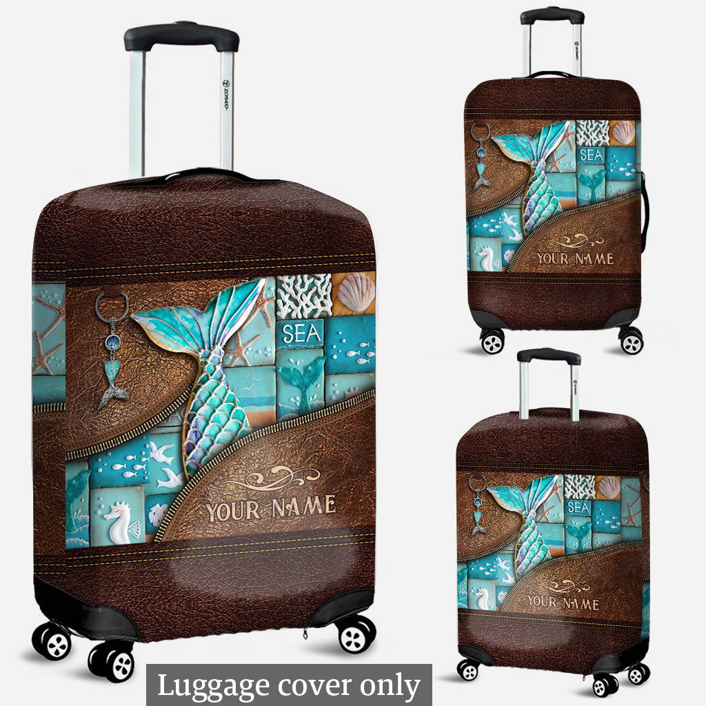Love Mermaid - Personalized Mermaid Luggage Cover