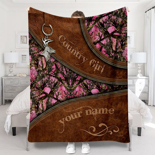 Country Girl - Personalized Hunting Blanket