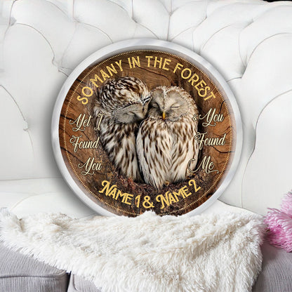I Found You And You Found Me - Personalized Owl Shaped Pillow