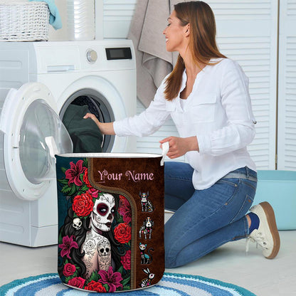 Day Of The Dead - Personalized Latina Women Storage Basket