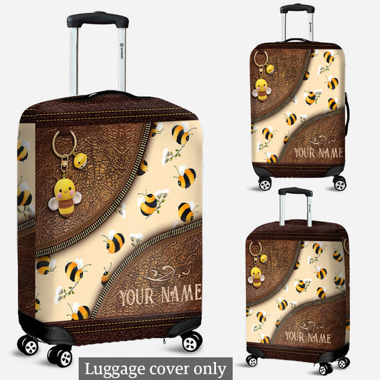 Bee Happy - Personalized Bee Luggage Cover