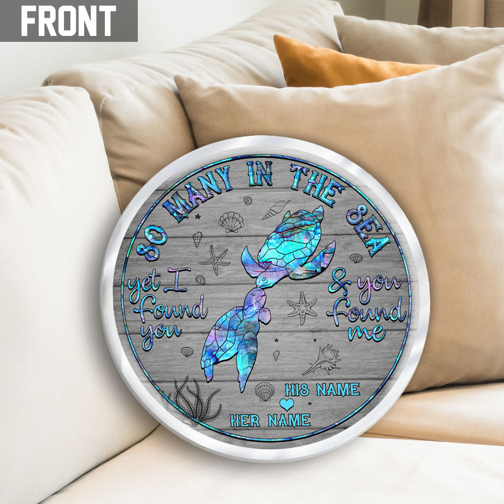 So Many In The Sea - Personalized Turtle Shaped Pillow