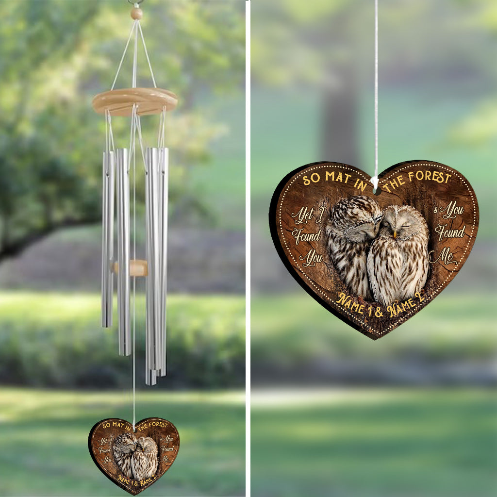 I Found You And You Found Me - Personalized Owl Wind Chime