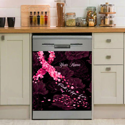 Faith Hope Love - Personalized Breast Cancer Awareness Dishwasher Cover