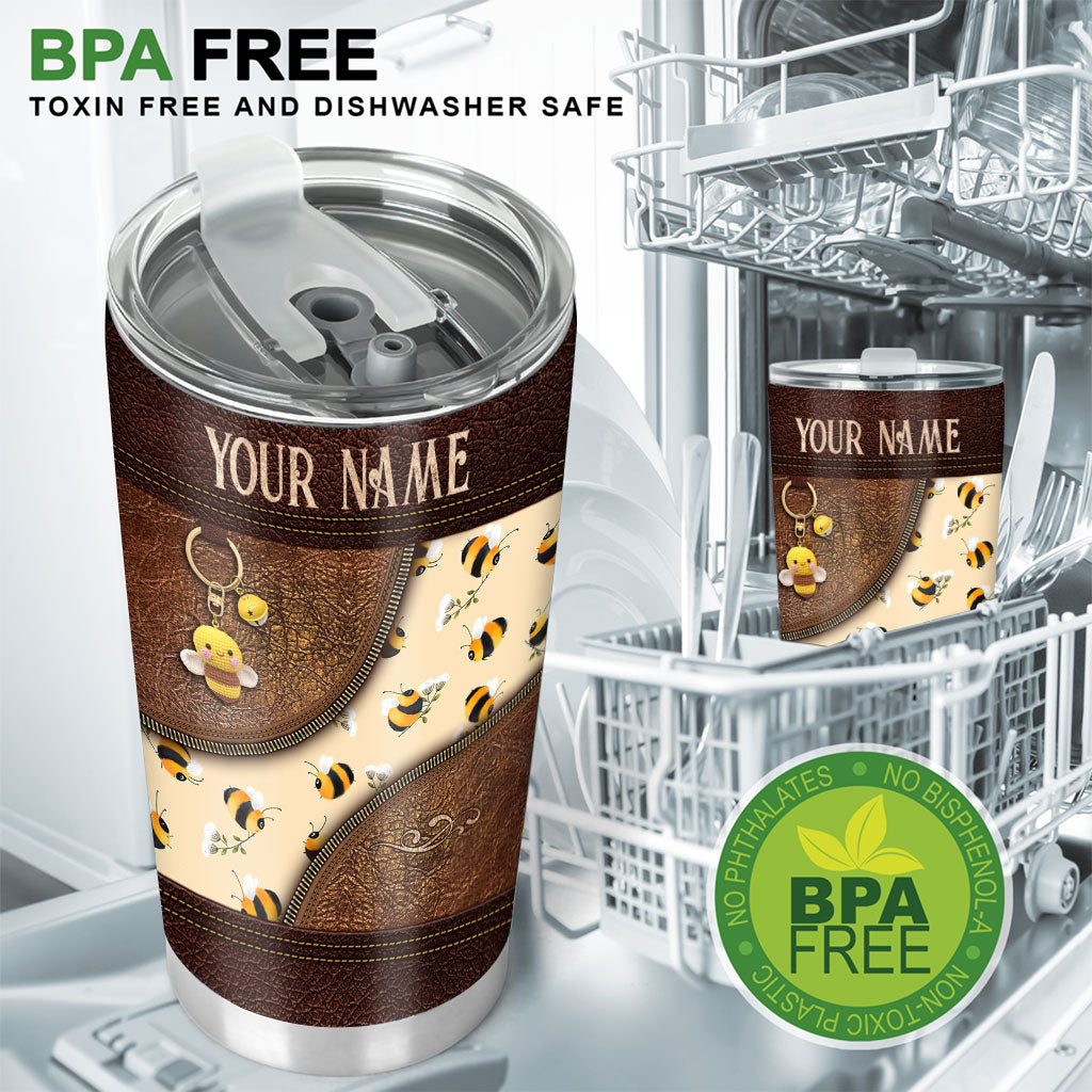 Bee Happy - Personalized Bee Tumbler