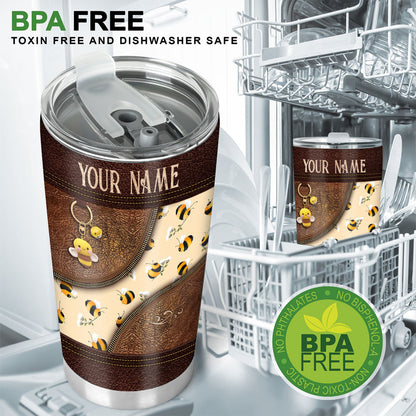Bee Happy - Personalized Bee Tumbler