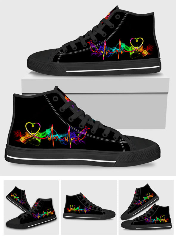 Nurse Heart Beat - Nurse High Top Shoes