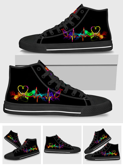 Nurse Heart Beat - Nurse High Top Shoes