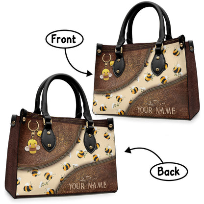 Bee Happy - Personalized Bee Leather Handbag