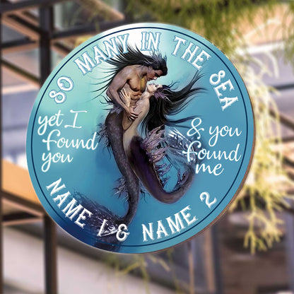 So Many In The Sea - Personalized Mermaid Round Metal Sign