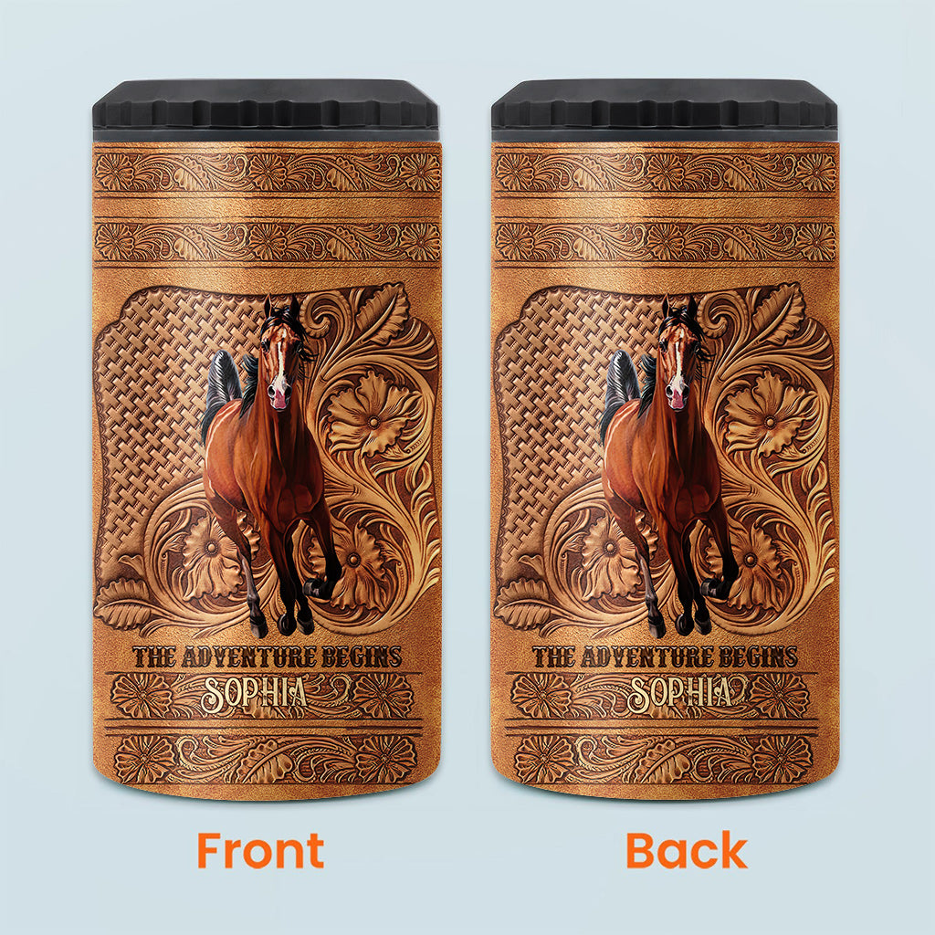 The Adventure Begins - Personalized Horse Can Cooler
