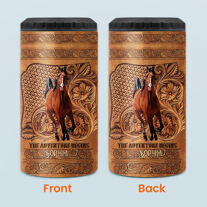 The Adventure Begins - Personalized Horse Can Cooler
