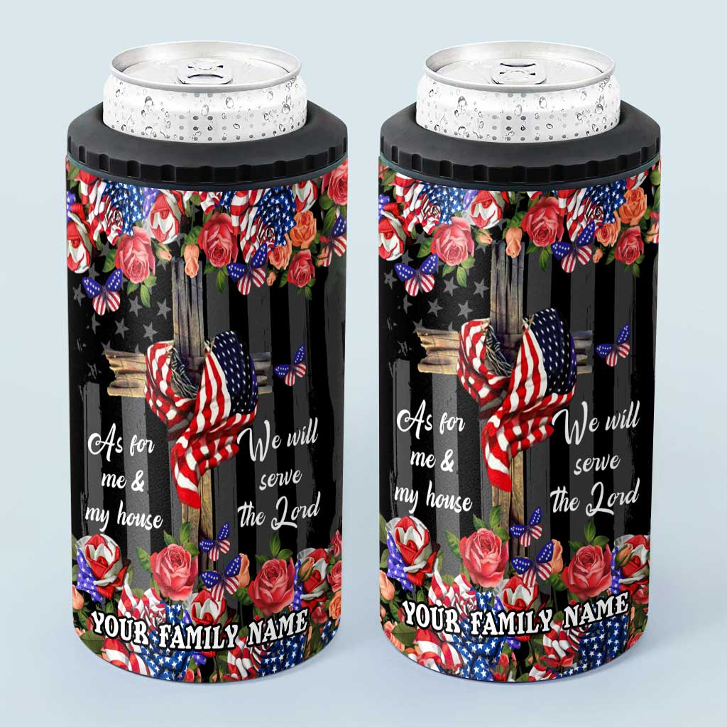 We Will Serve The Lord - Personalized Christian Can Cooler