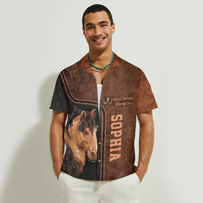 Ride More Worry Less - Personalized Horse Hawaiian Shirt