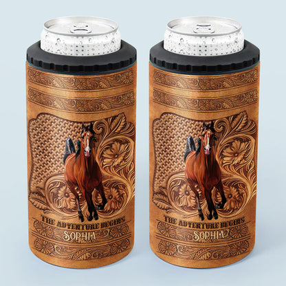 The Adventure Begins - Personalized Horse Can Cooler