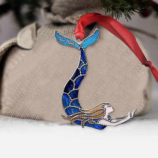 Lovely Mermaid - Personalized Christmas Ornament With 3D Pattern Print (Printed On Both Sides)