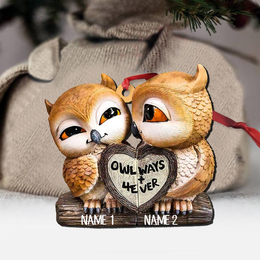 Owlways 4Ever - Personalized Christmas Ornament (Printed On Both Sides)