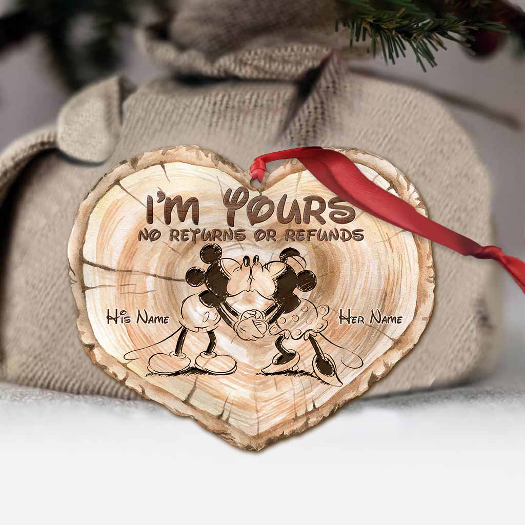 I'm Yours No Returns Or Refunds - Personalized Christmas Mouse Ornament (Printed On Both Sides)