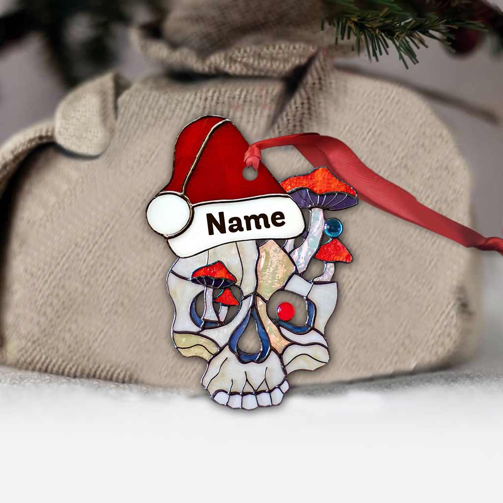 Jolly Skull - Personalized Christmas Skull Ornament With 3D Pattern Printed (Printed On Both Sides)