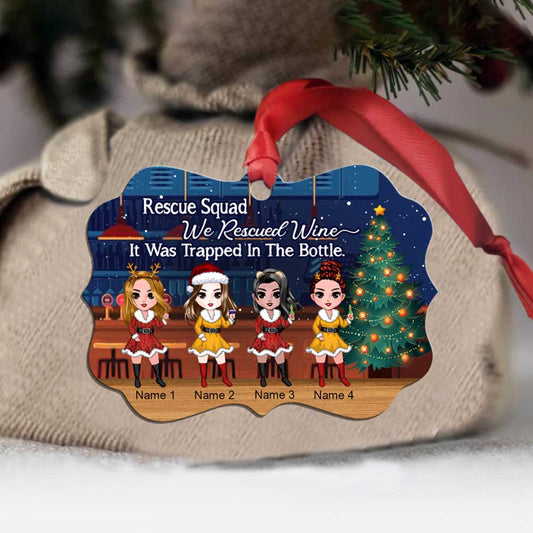 It Was Trapped In The Bottle - Personalized Christmas Sibling Ornament (Printed On Both Sides)